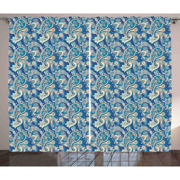 Harriet Bee Alexandre Paisley Authentic Asian Inspired Fl Harriet Bee Alexandre Paisley Authentic Asian Inspired Fl Persian Fashion Boho Art Ilration Print Graphic Text Semi Sheer Rod Pocket Curtain