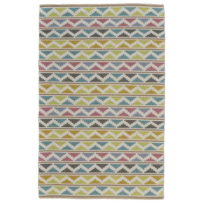 Hashtag Home Daxton Chevron Hand Flatweave Wool Lime Turquoise Area Rug Wayfair