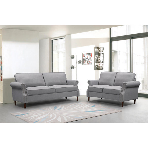 Red Barrel Studio 2p 3p Living Room Light Grey Sofa Wayfair Ca