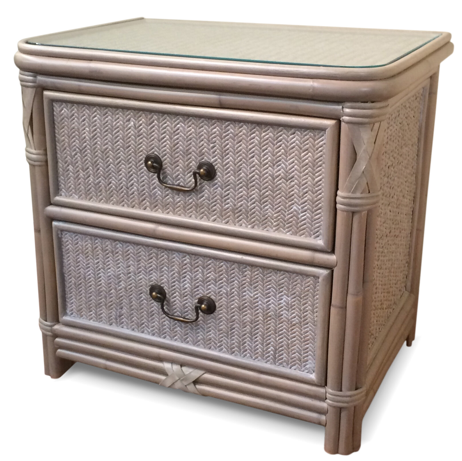 Bay Isle Home Bedelia Wicker 2 Drawer Nightstand Wayfair