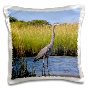 blue heron pillow