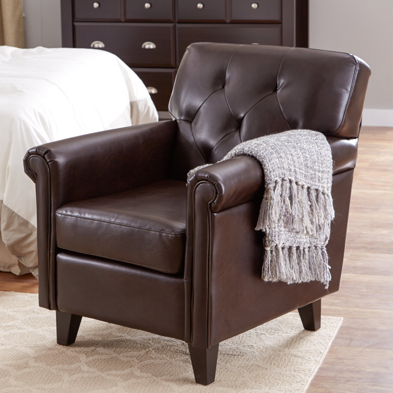 Charlton Home Bustamante 30 71 W Tufted Faux Leather Club Chair Reviews Wayfair
