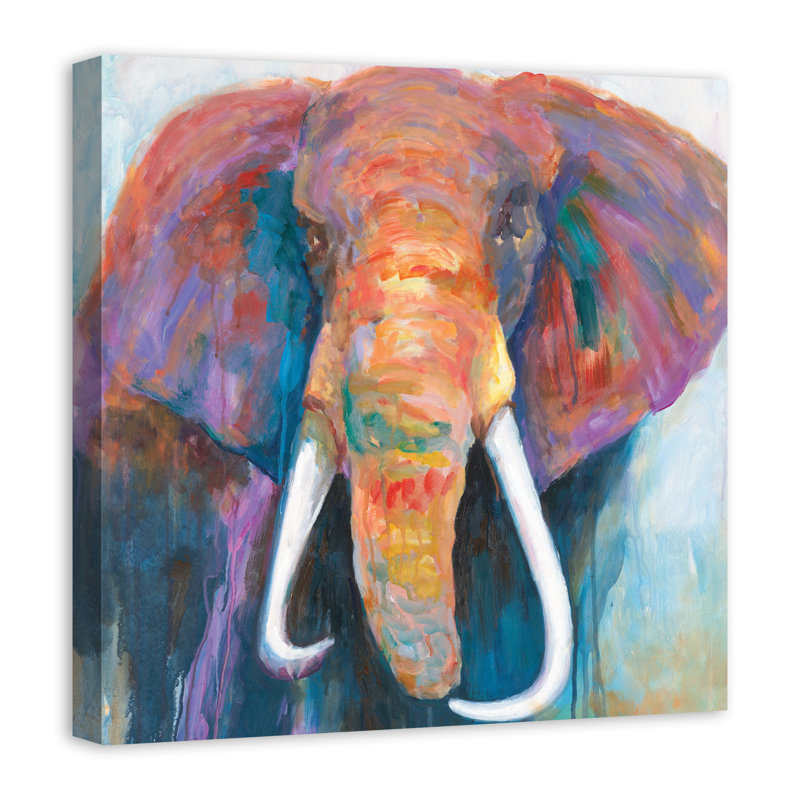 World Menagerie Colorful Elephant Painting Print On Wrapped