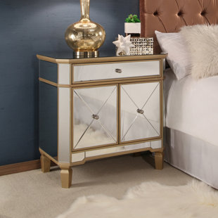 Mirrored Dresser Gold Trim Wayfair Aurellia Trim 2 Door Accent Cabinet