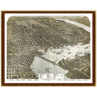 Alcott Hill Panoramic Historic Map Of Waco In 1892 Picture Frame Print On Paper Wayfair