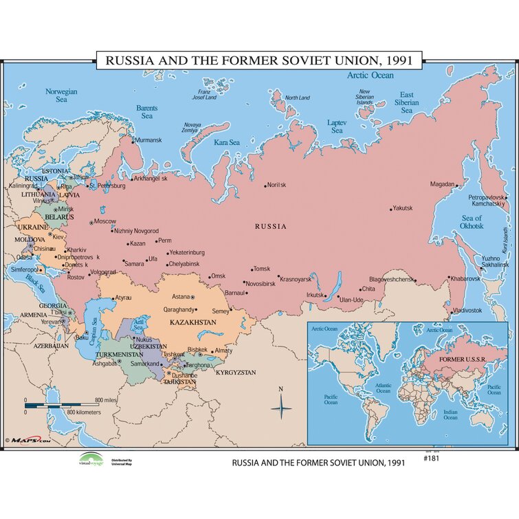 Universal Map World History Wall Maps Russia The Former Soviet Union 1991 Wayfair
