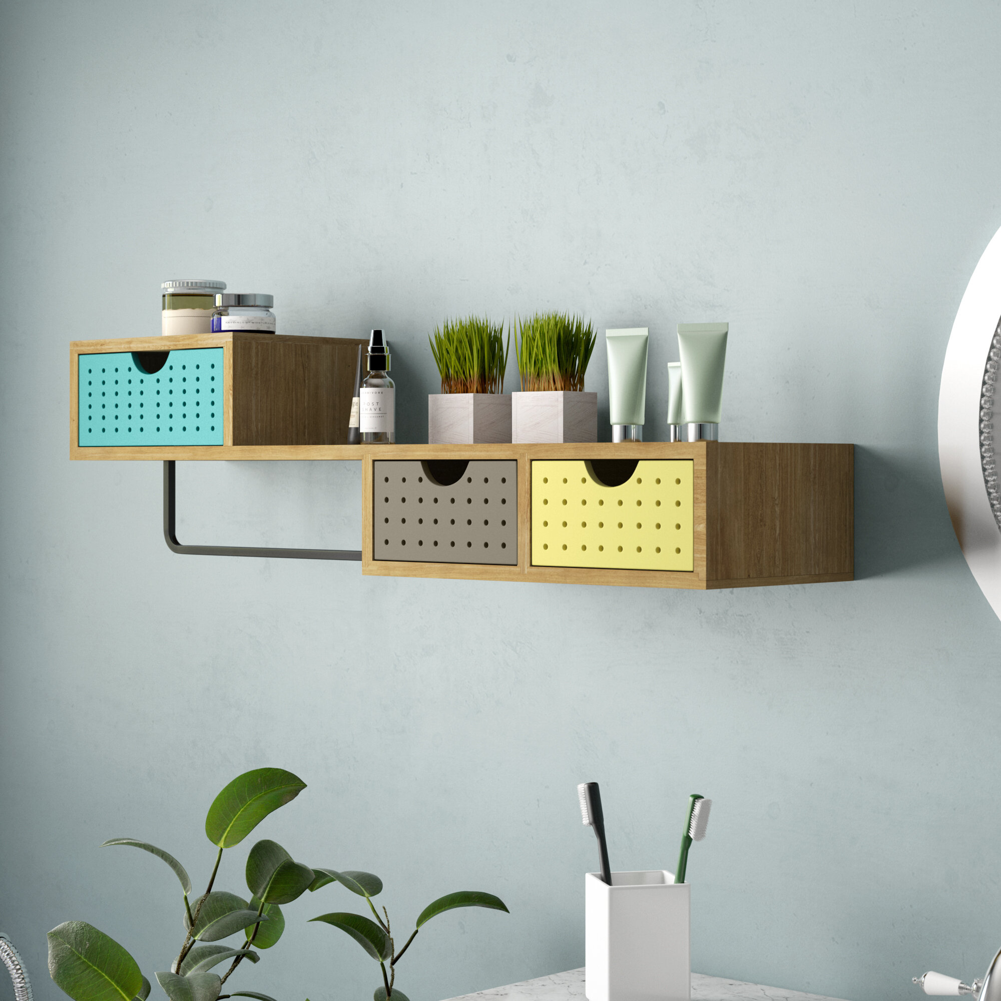 Latitude Run Landau Modern Storage Wall Shelf Reviews Wayfair