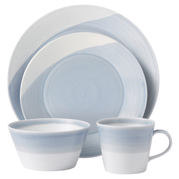 30 Pieces Dinner Set Plates Coffee Cup Porcelain Crockery Dinnerware Dining Set