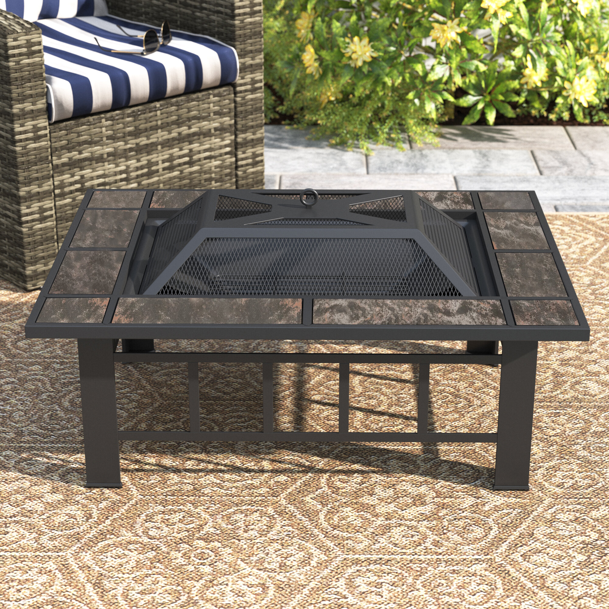 Sol 72 Outdoor™ Adlingt Steel Wood Burning Fire Pit Table & Reviews |  Wayfair
