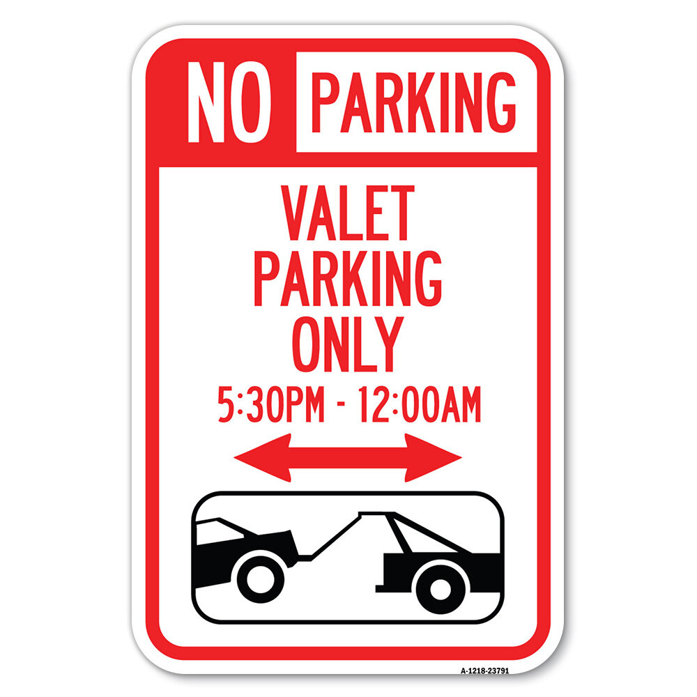 No Parking Bidirectional Tow Away Zone Parking Sign Aluminum METAL Sign 