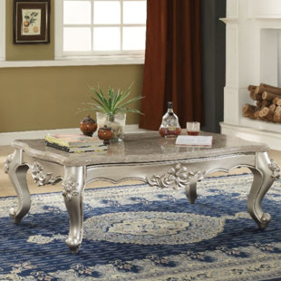 Alvah Traditional Rectangular Wood And Marble Coffee Table by Astoria Grand Wonderful