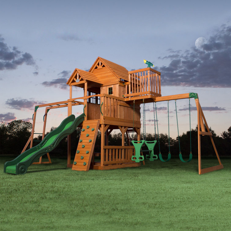 Freeport Park Kieran Skyfort Ii Swing Set Wayfair Co Uk