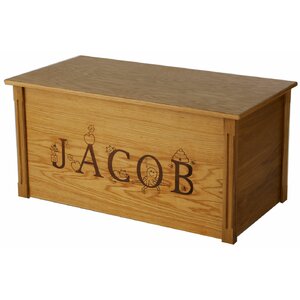 Oak Toy Box With Thematic Letters