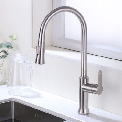 pull down single handle kitchen faucet