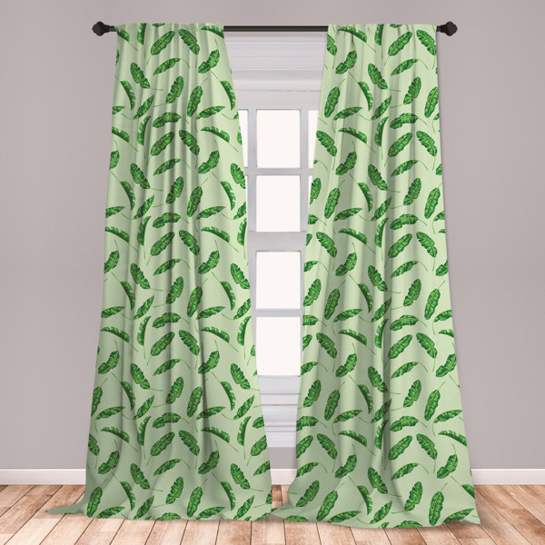 East Urban Home Ambesonne Banana Leaf Curtains Vivid Green