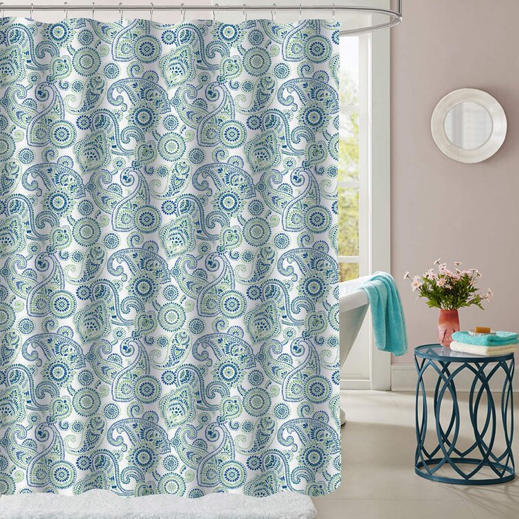 Winston Porter Hollen Modern Paisley Polyester Single Shower Curtain ...
