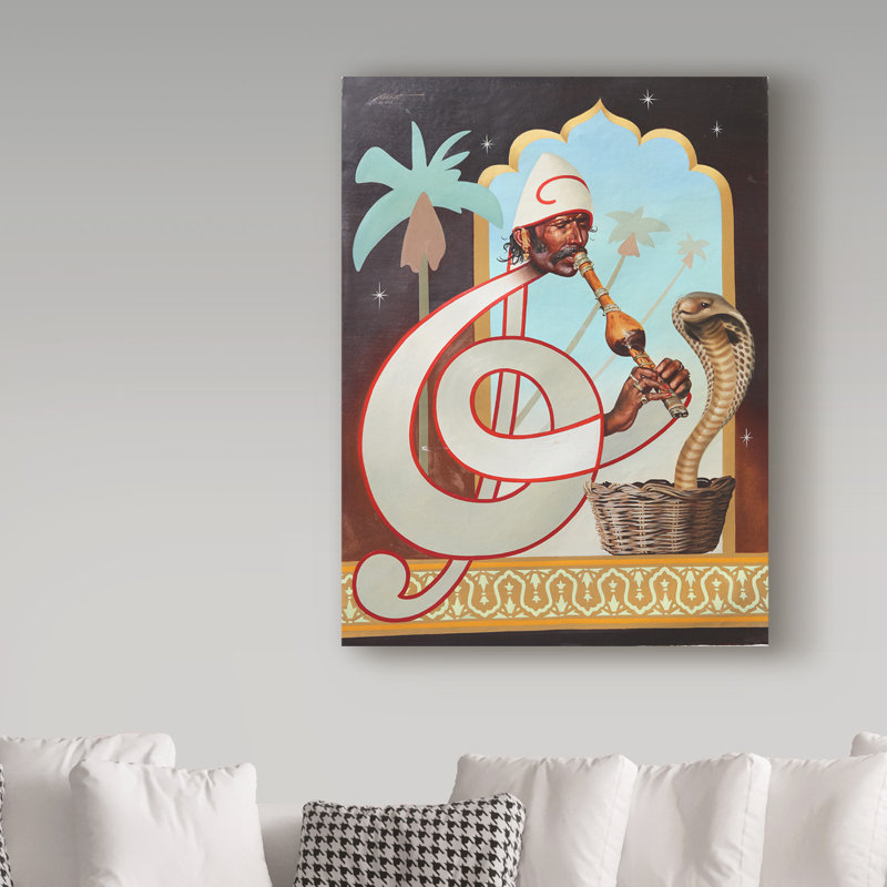Trademark Art Snake Charmer Acrylic Painting Print On Wrapped