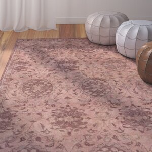 Arensburg Hand-Tufted Salmon/Pastel Pink Area Rug
