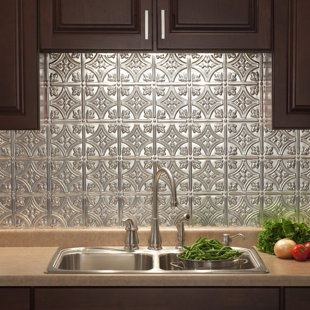 L And Stick Backsplash Tile You Ll Love Traditional 18 25 X 24 Pvc Backsplash Panel Kit In Brushed Aluminum
