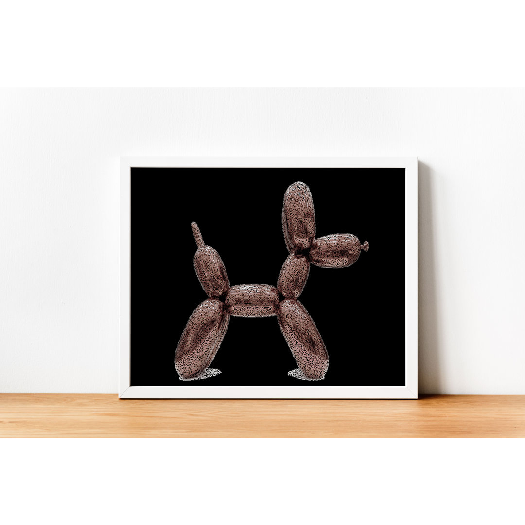 East Urban Home Gerahmtes Poster Confetti Balloon Dog in Blush Pink