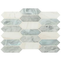 Sample Gray Hexagon Stained Glass Mosaic Tile Kitchen Backsplash Pool Faucet Spa