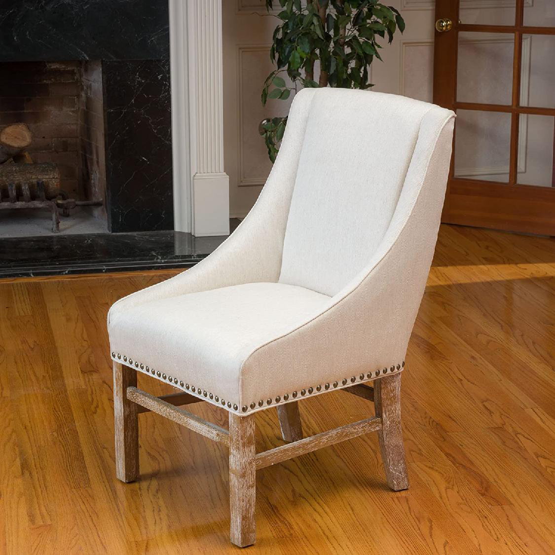 Red Barrel Studio® Fabric Parsons Chair in Natural White Wayfair
