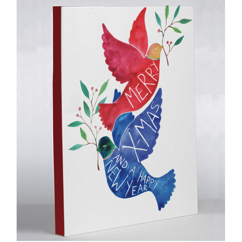 One Bella Casa Merry Xmas Birds By Ana Victoria Calderon Painting