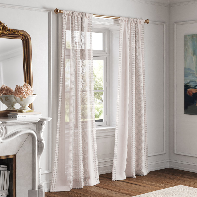 Kelly Clarkson Home Rolf 100 Cotton Geometric Semi Sheer Rod Pocket Single Curtain Panel Reviews Wayfair