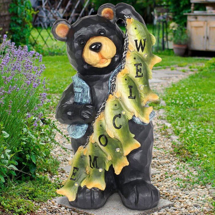 Bear with Fish Figurine Ganz Home Garden Decor Great Outdoors 