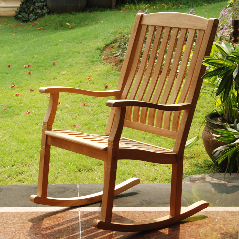 Cynthia Porch Teak Rocking Chair Reviews Joss Main Cynthia Porch Teak Rocking Chair
