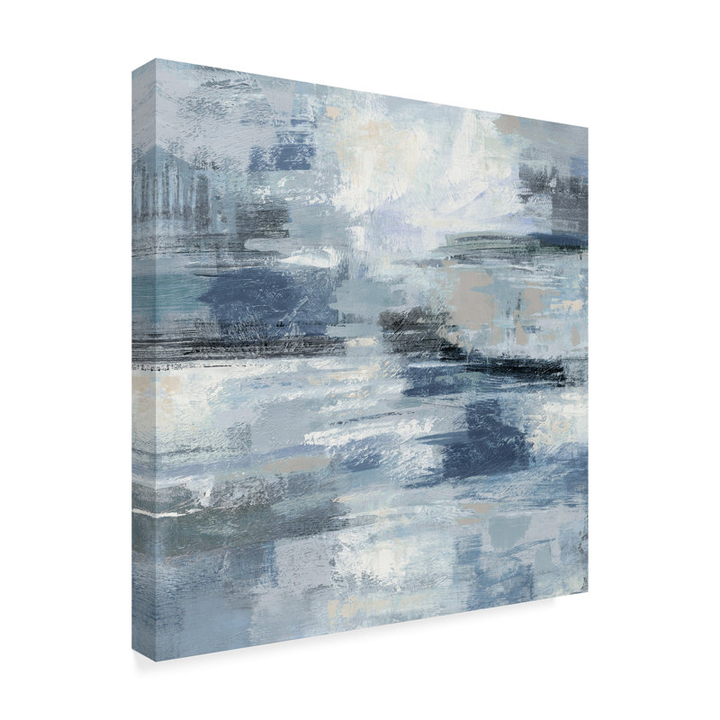 Wrought Studio Clear Water Indigo And Gray Crop Acrylic Painting