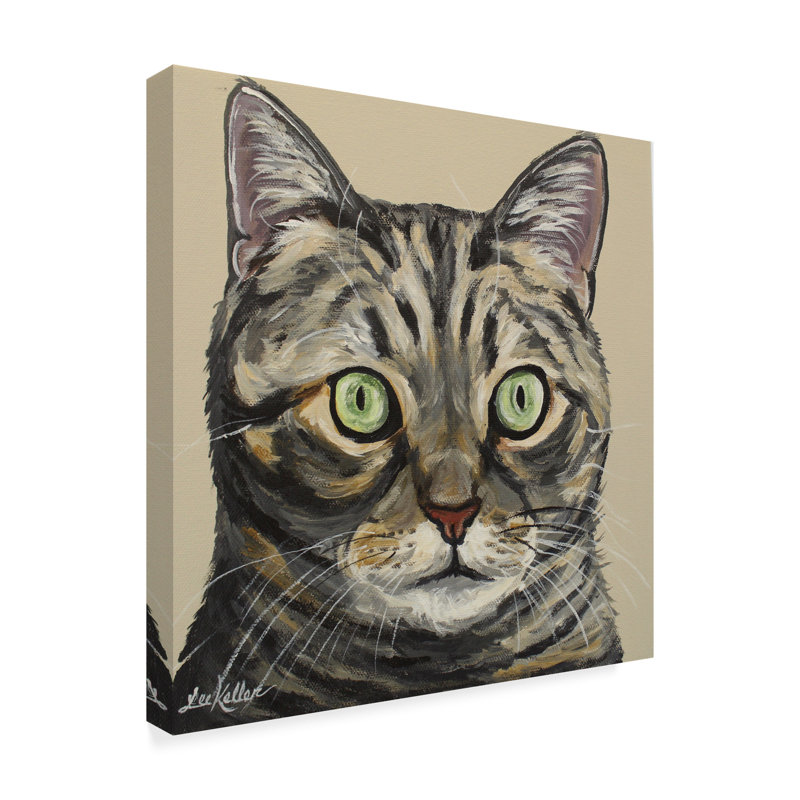 Winston Porter Cat Tabby Ontan Acrylic Painting Print On Wrapped Canvas Wayfair