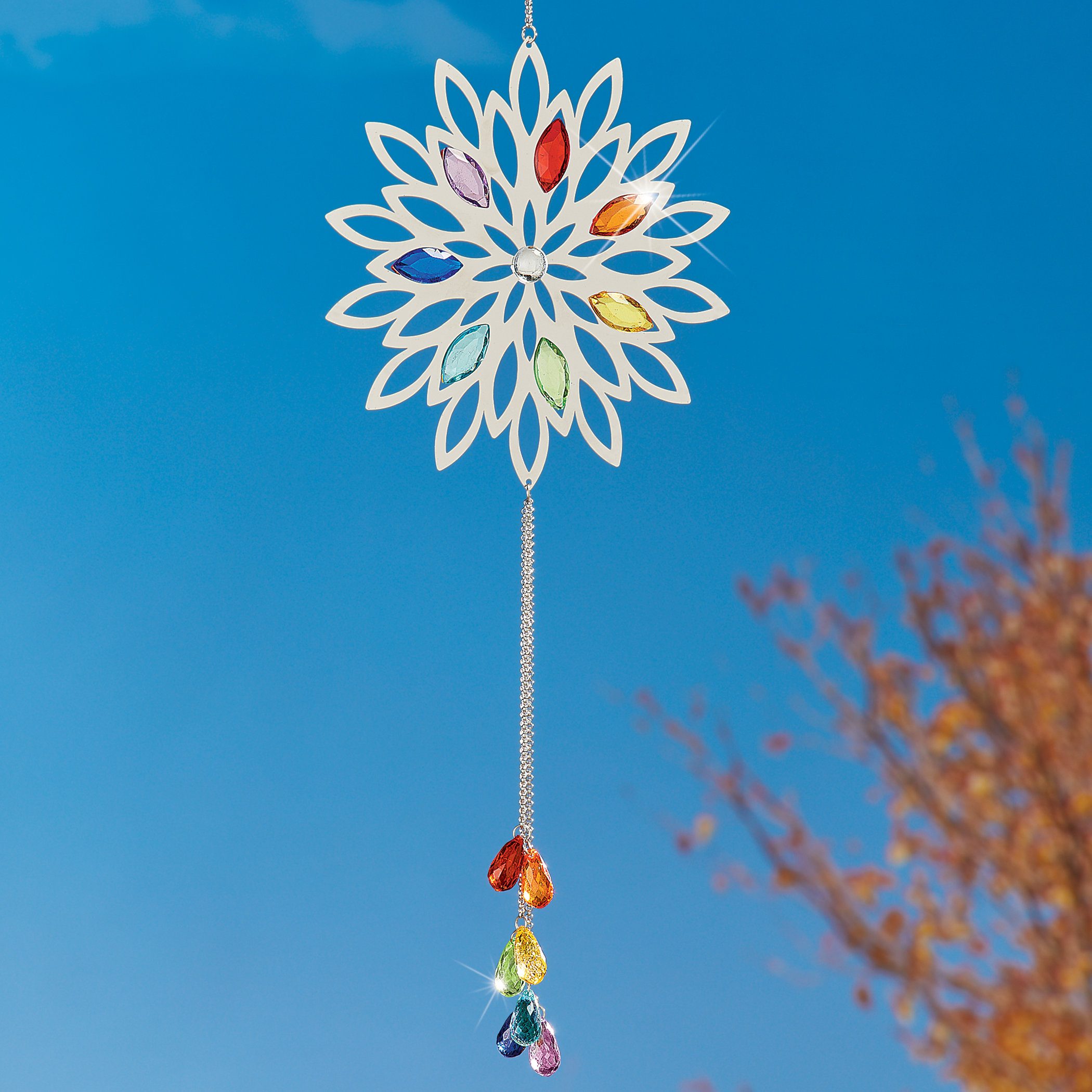 Arlmont & Co. Hanging Crystal Flower Suncatcher Wayfair