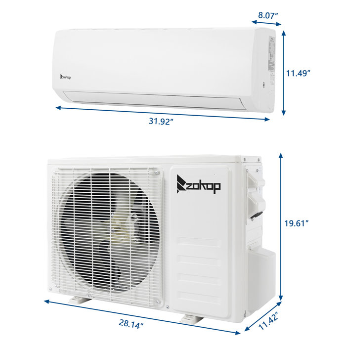 Winado 12500 BTU Ductless Mini Split Air Conditioner for 750 Square ...