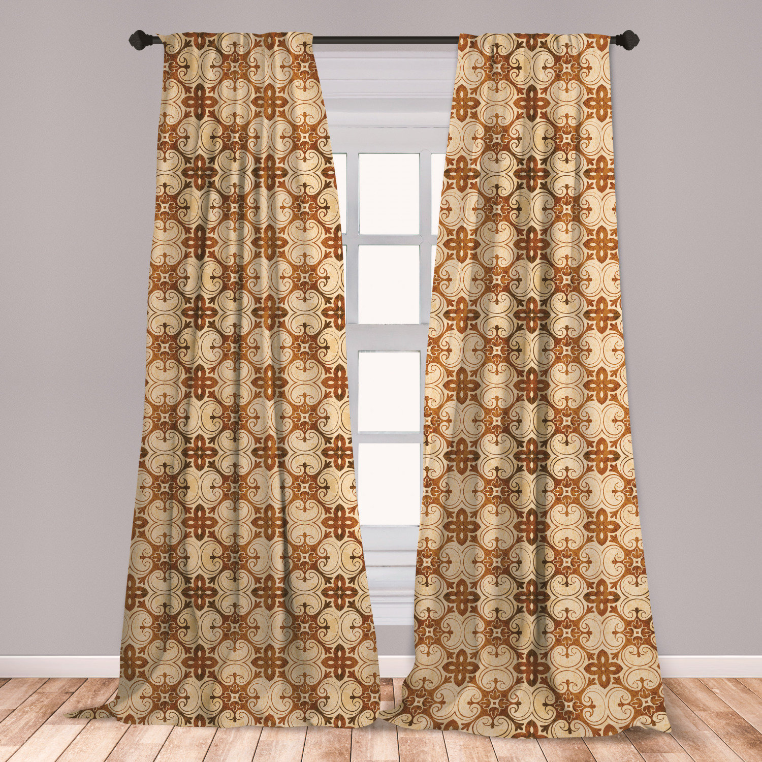 East Urban Home Earth Tones Floral Room Darkening Rod Pocket