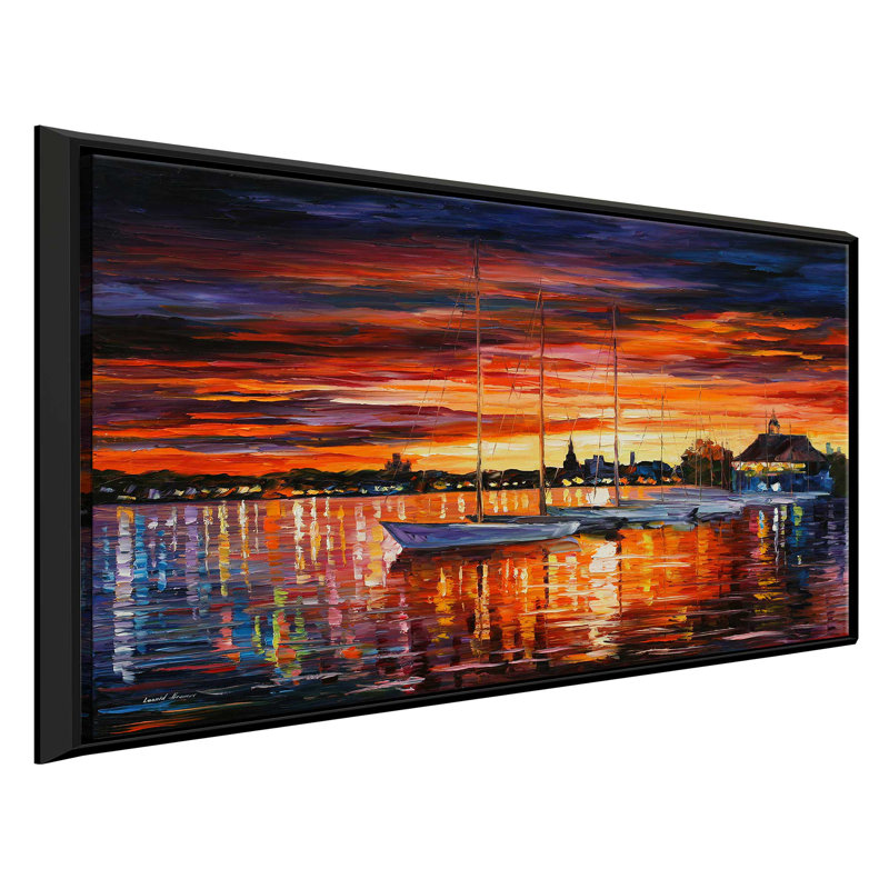 Winston Porter Helsinki Sailboats At Yacht Club Framed Oil