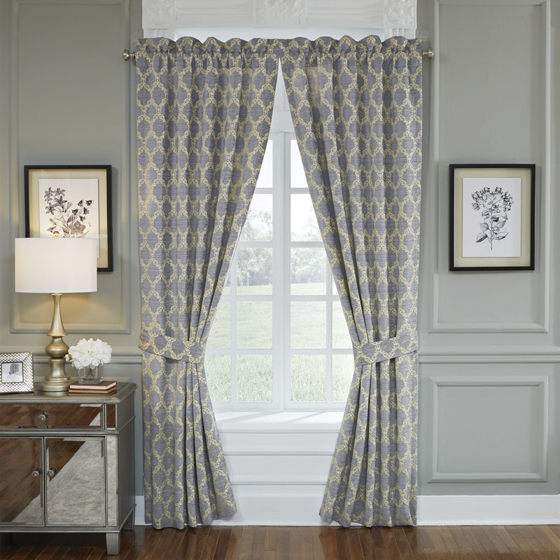 Croscill Nadia Damask Rod Pocket Curtains Drapes Wayfair
