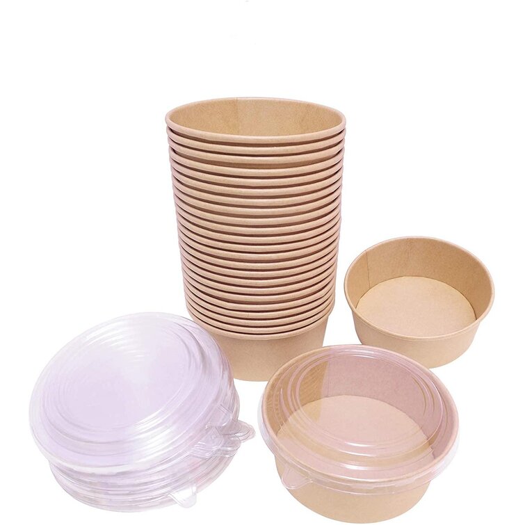 Download Fedigorlocn 25pack 26oz Paper Bowls Disposable With Lids Kraft Paper Soup Bowls Soup Containers For Restaurants Delis And Cafes Wayfair