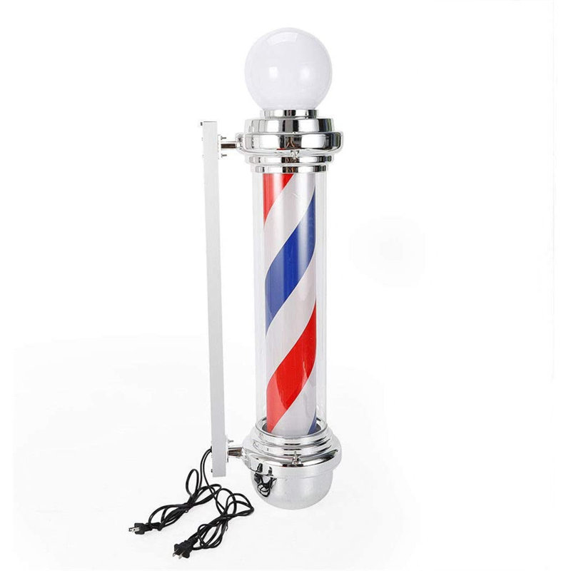 Arlmont Co 32 Barber Shop Pole Wall Mounted Rotating Light Hair Salon Led Sign Light 110v Wayfair