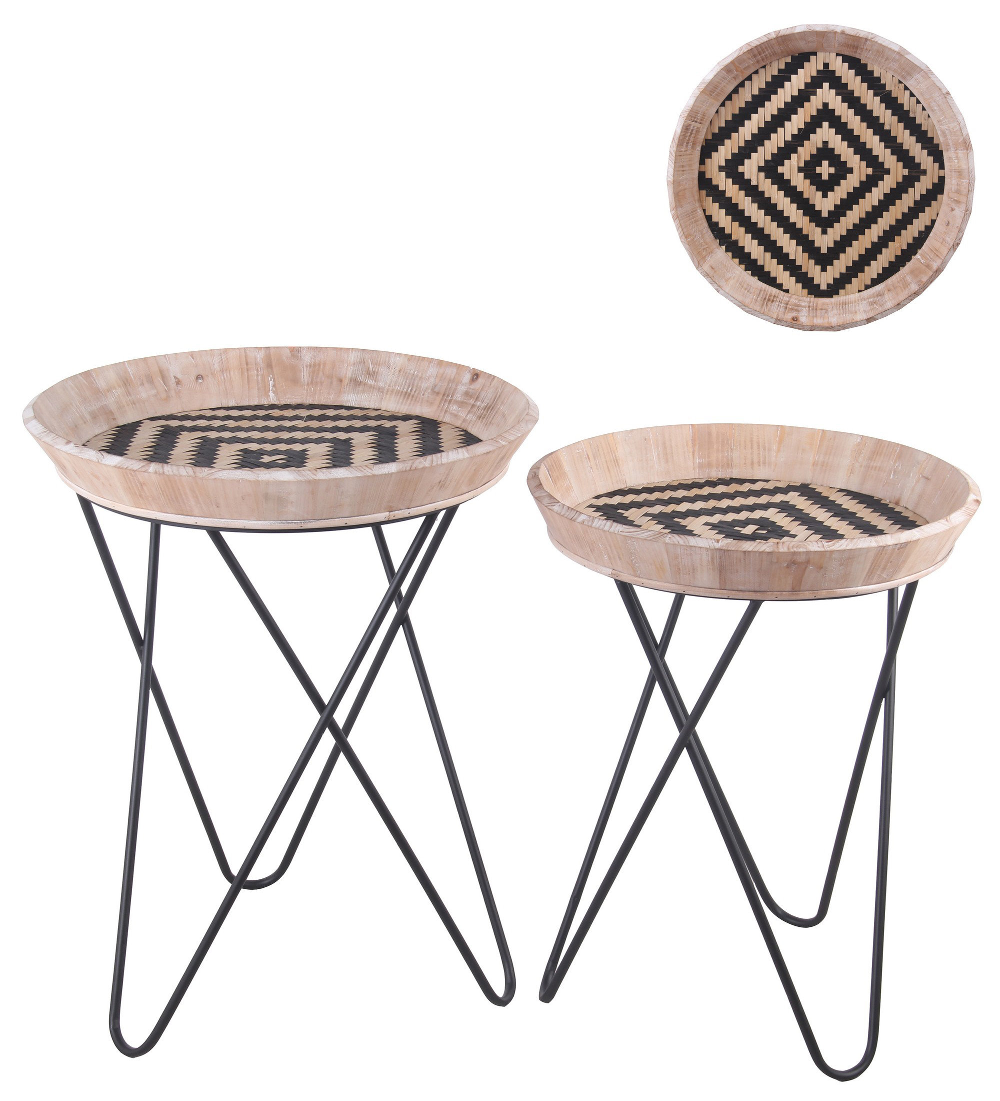 Bloomsbury Market Haruki Tray Top Cross Legs Nesting Tables Wayfair