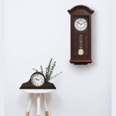 Wooden Mantel Clock Silent Decorative Wood Mantle Clock Battery Operated 
