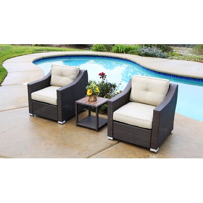 Tampa 3 Piece 2 Person Seating Group With Cushions World Wide Wicker