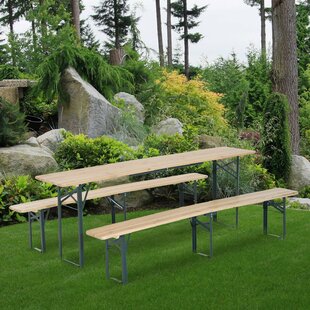Samee Folding Stainless Steel Picnic Bench By Sol 72 Outdoor