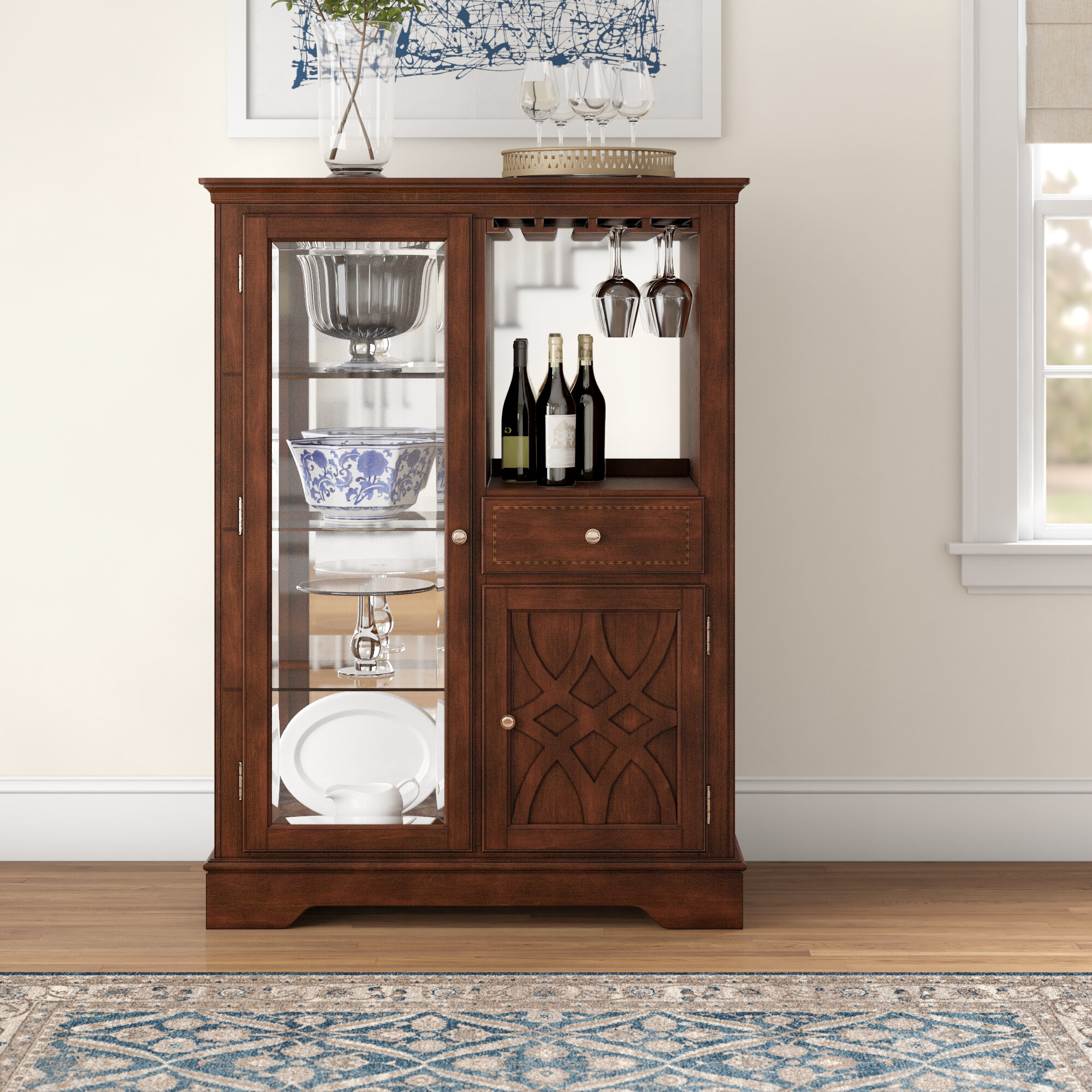 Three Posts Insley Lighted China Cabinet Reviews Wayfair
