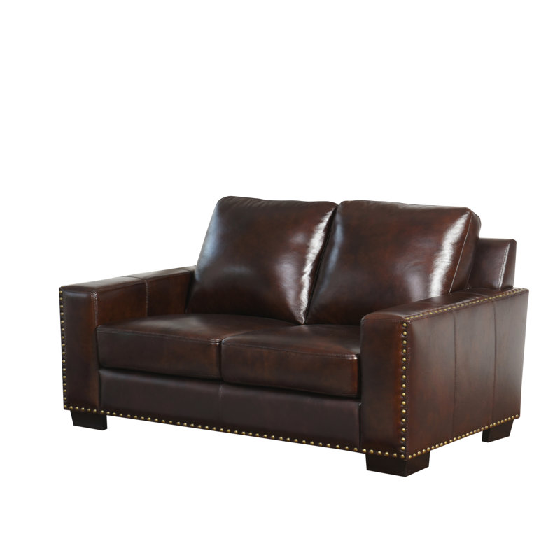 Red Barrel Studio Potsdam Leather Standard Loveseat Reviews Wayfair