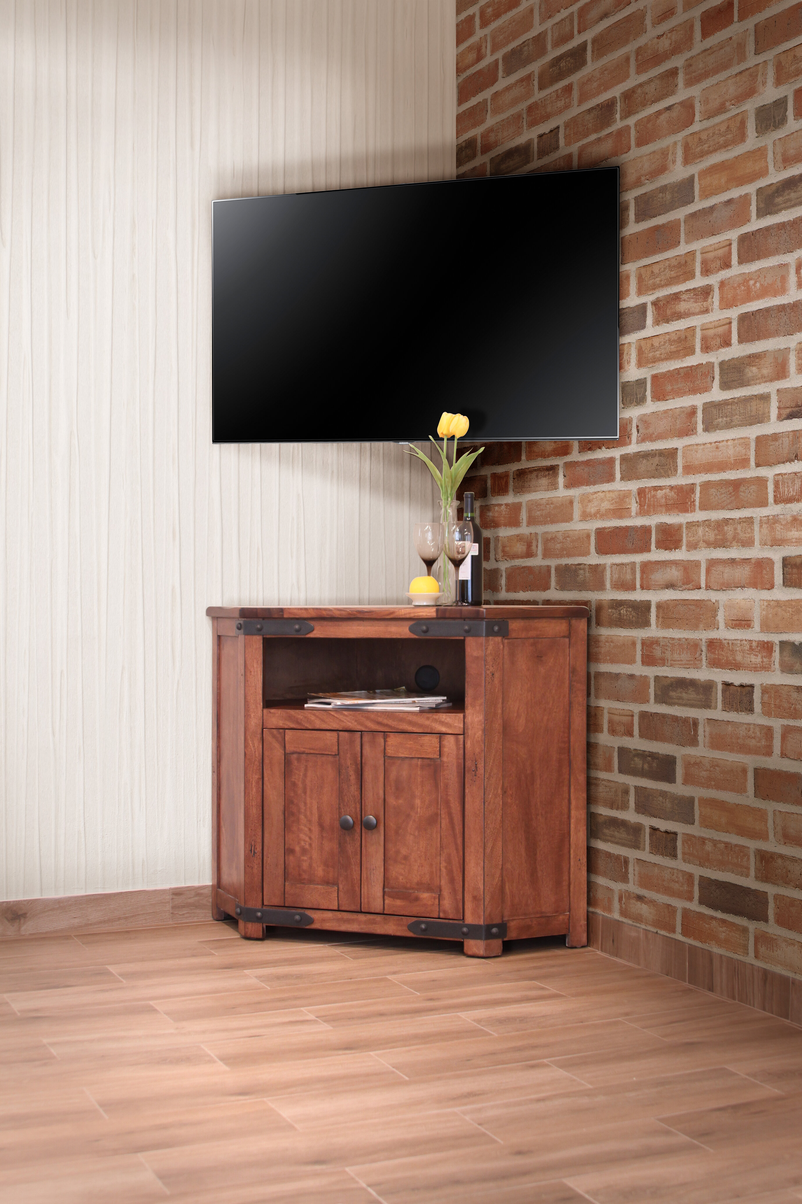 Millwood Pines Cohasset Corner Tv Stand For Tvs Up To 48 Reviews Wayfair