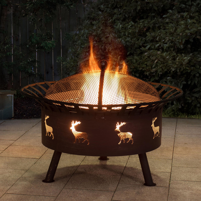 Sunjoy Cast Iron Steel Wood Burning Fire Pit Reviews Wayfair Ca