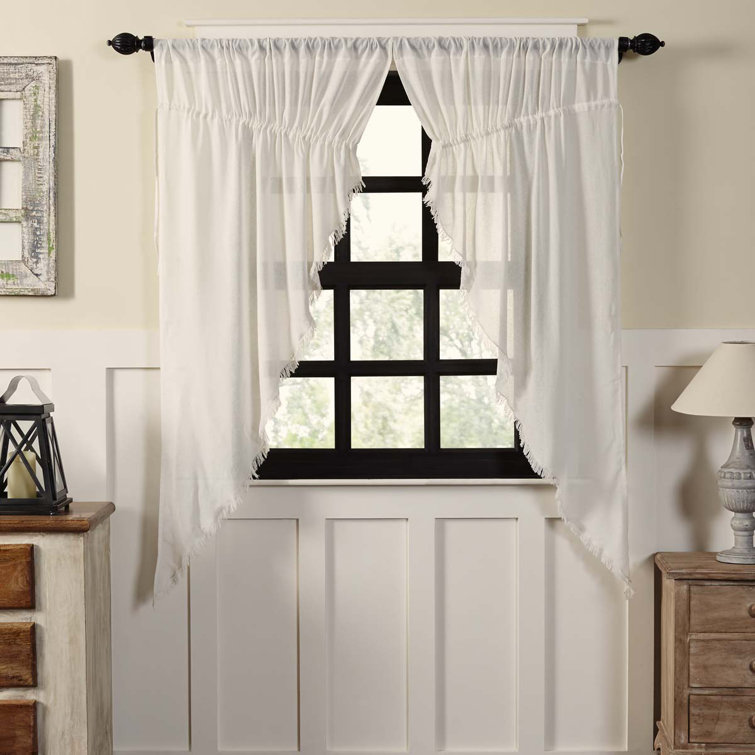 Tobacco Cloth Khaki Cotton Country Cottage Window Door Panel Curtain 