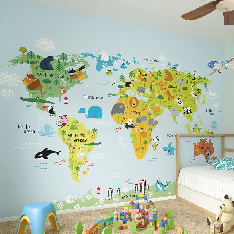 Zoomie Kids Mendiola The Whole Wide World Wall Mural Reviews