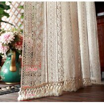 Shower Curtain Crochet Trendy Large Scale Lace Doily Designs Pattern Cotton Wash 